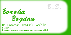 boroka bogdan business card